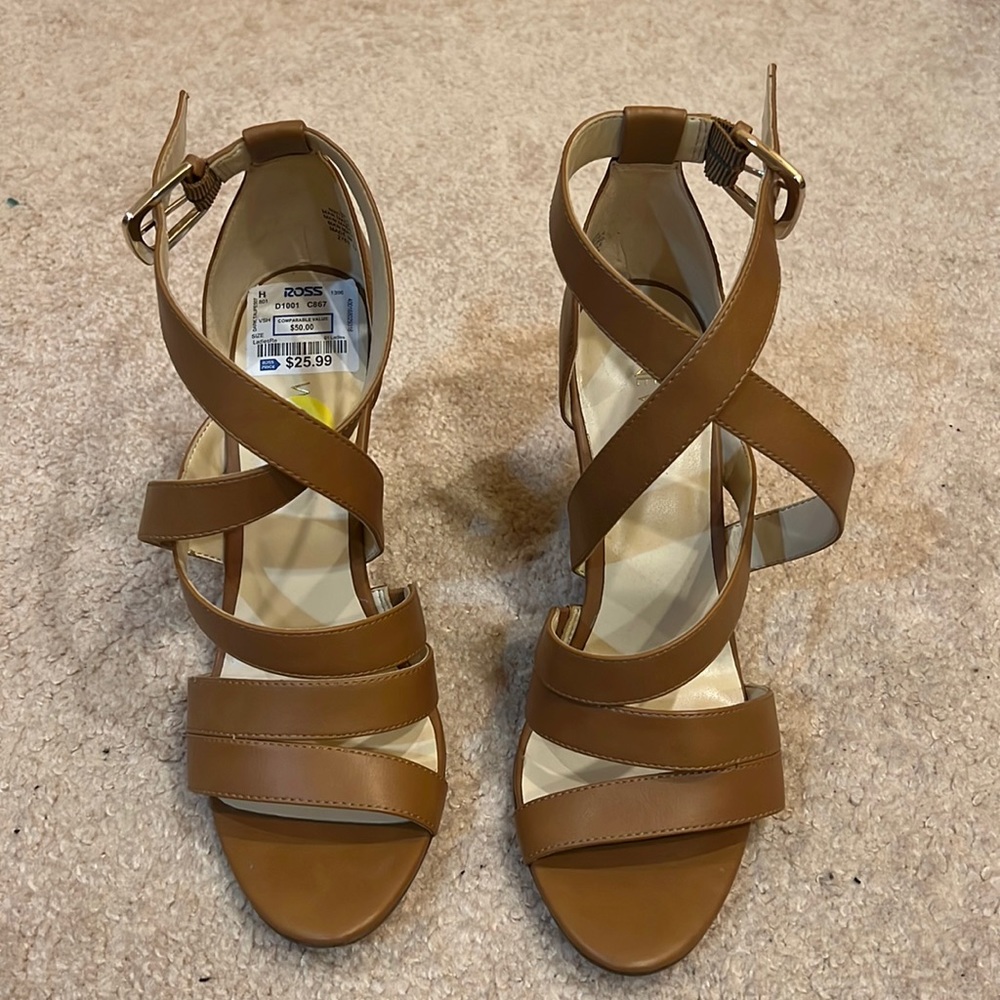 Nine West tan wedge sandals size 9M